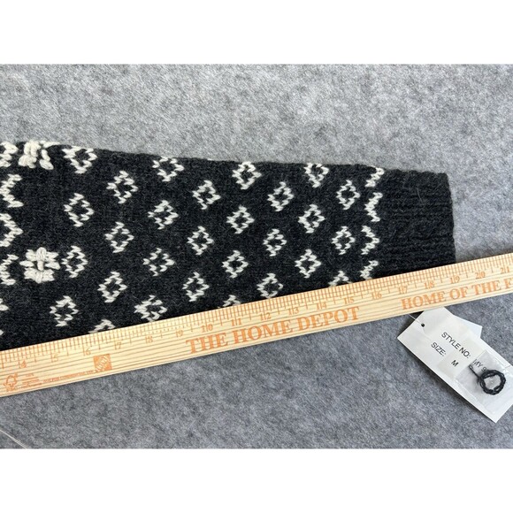 Nordic Traditional Hand Knit Shetland Wool Pullover Fair Isle Gray Rose Size M - Picture 6 of 9